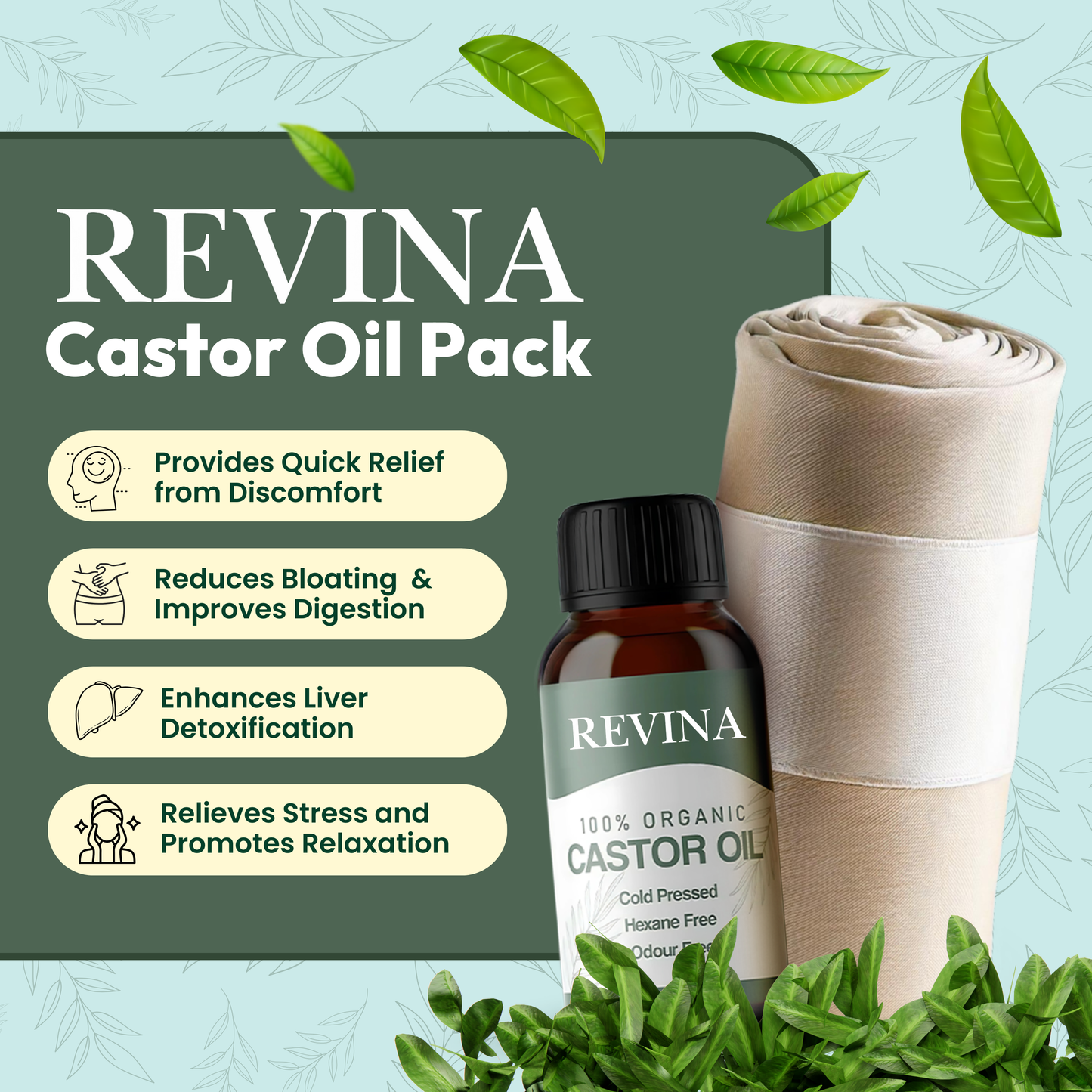 Revina Wellness Pack (Wrap + Castor Oil)